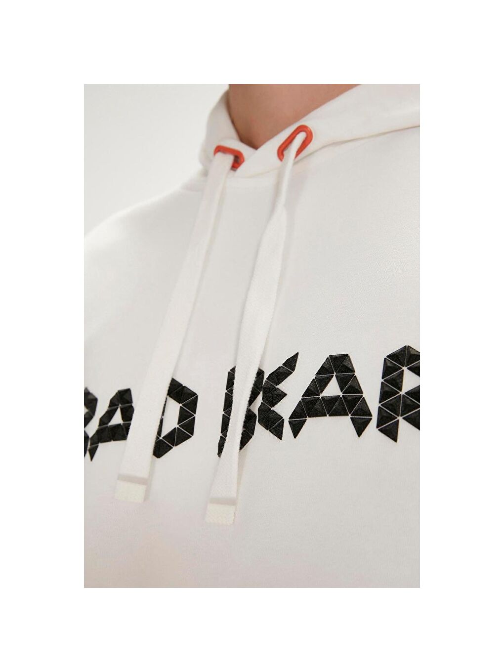 3D Bad Erkek Beyaz Uzun Kol Kapüşonlu Sweatshirt-1