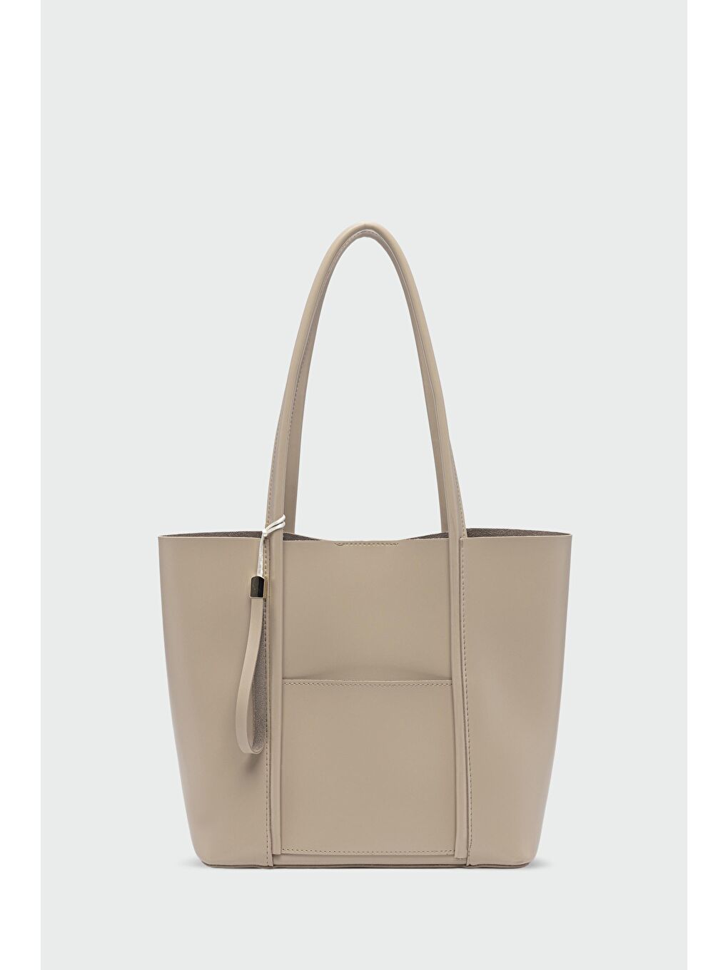 Pebbled Omuz Çantası Bej