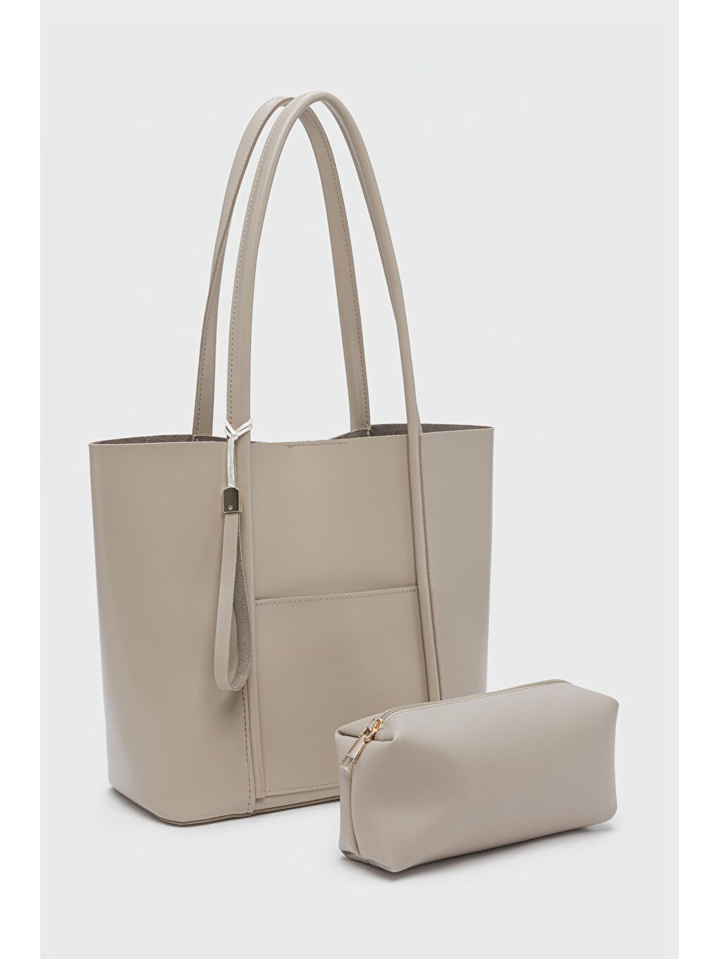 Pebbled Omuz Çantası Bej-1