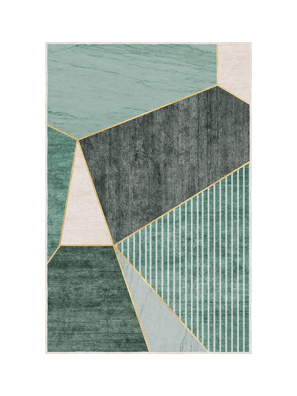 Yeşil Özel Tasarım, Kaymaz Taban, İnce, Yıkanabilir, Modern Halı WOOKECE1470 180x280-3