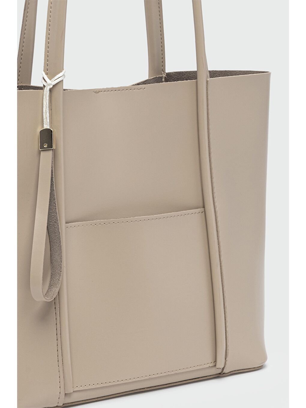 Pebbled Omuz Çantası Bej-2