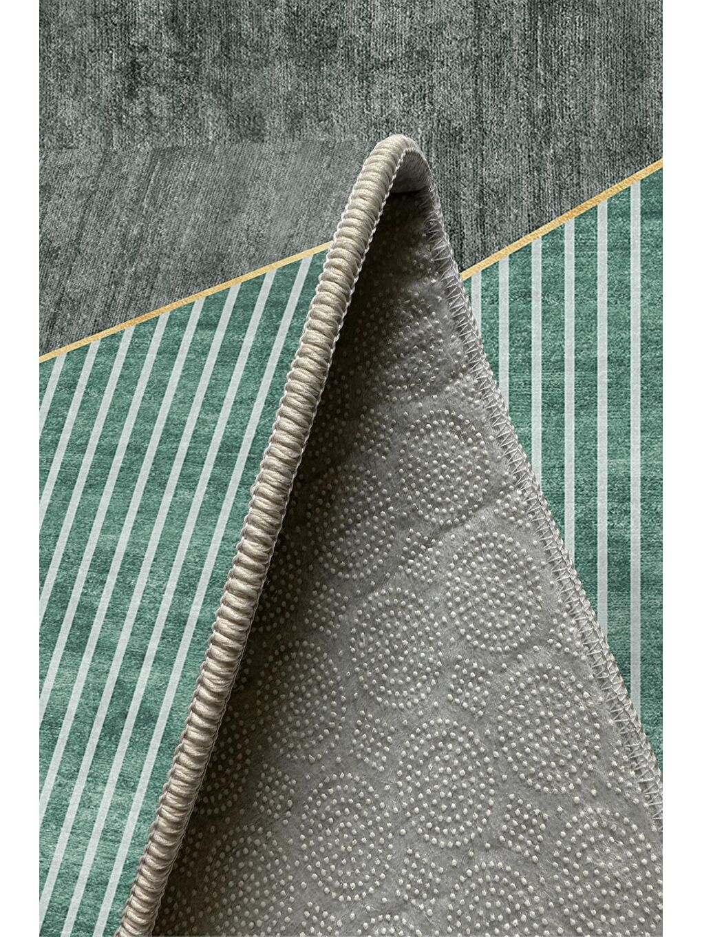 Yeşil Özel Tasarım, Kaymaz Taban, İnce, Yıkanabilir, Modern Halı WOOKECE1470 180x280-5