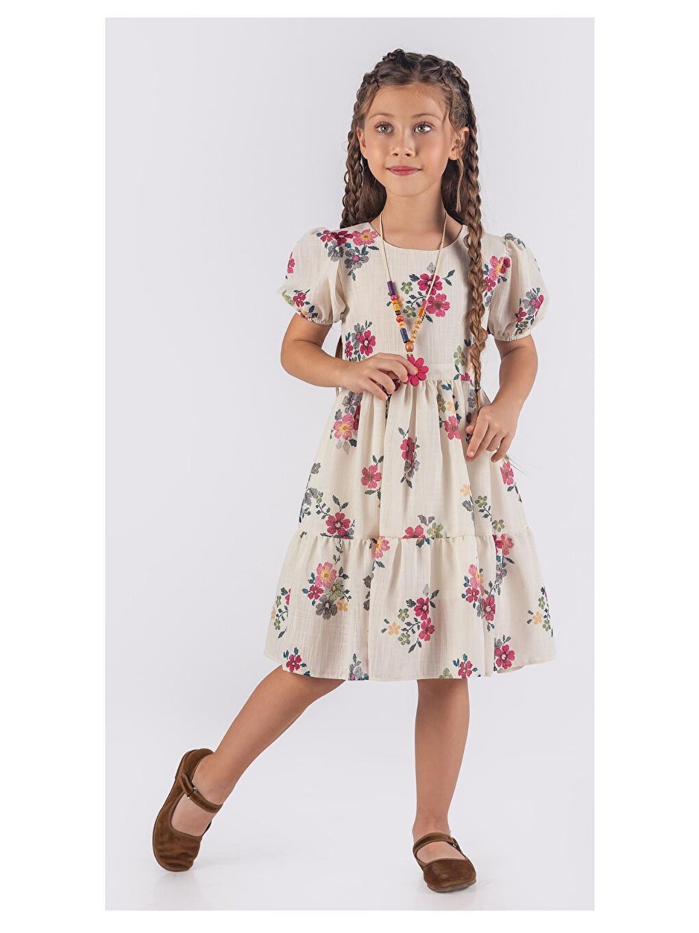 Pina Kids Pembe Kız Çocuk Elbise ELB.2509 - 1