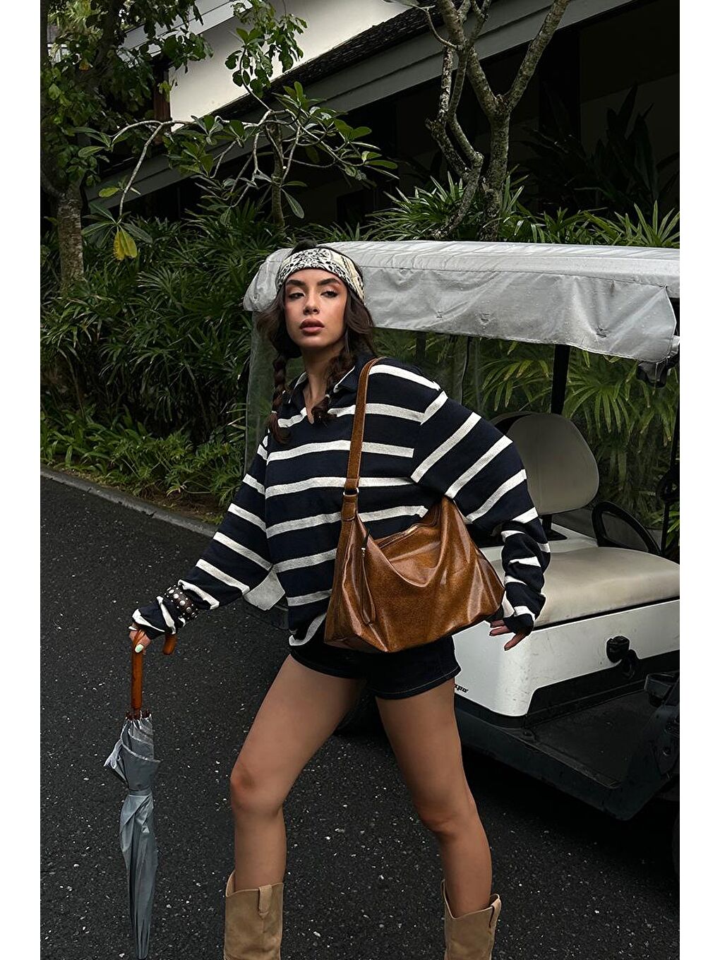 Kahverengi Gabrielle Salaş Omuz Çantası Taba-6