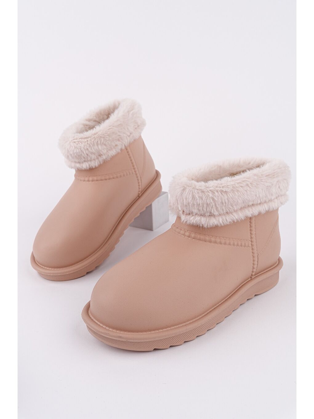 Bej FROSTY Kadın Kürklü Yağmur Ve Kar Botu-6