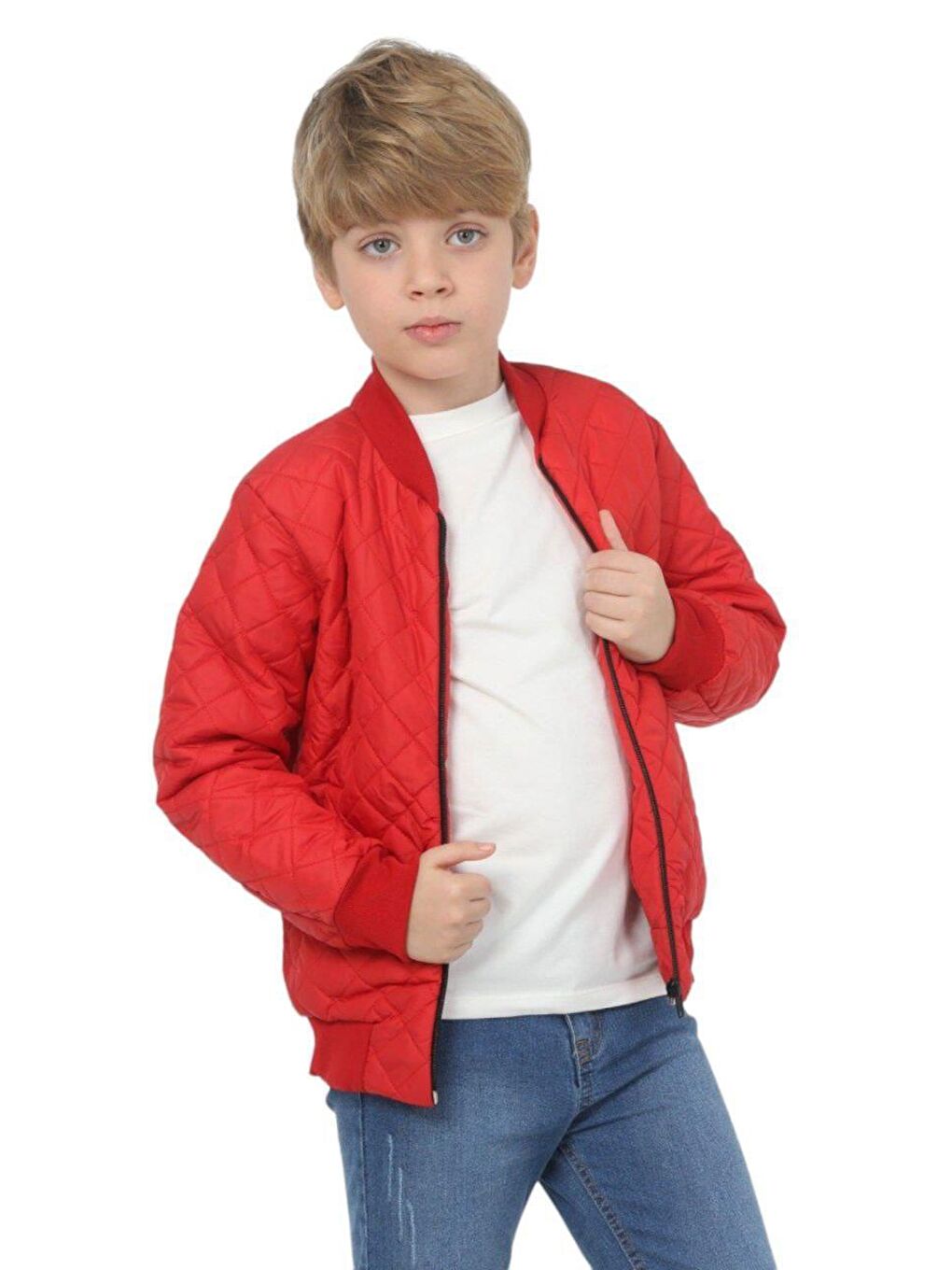 Basic Monotip Kırmızı Çocuk Mont LP-23WIN-050