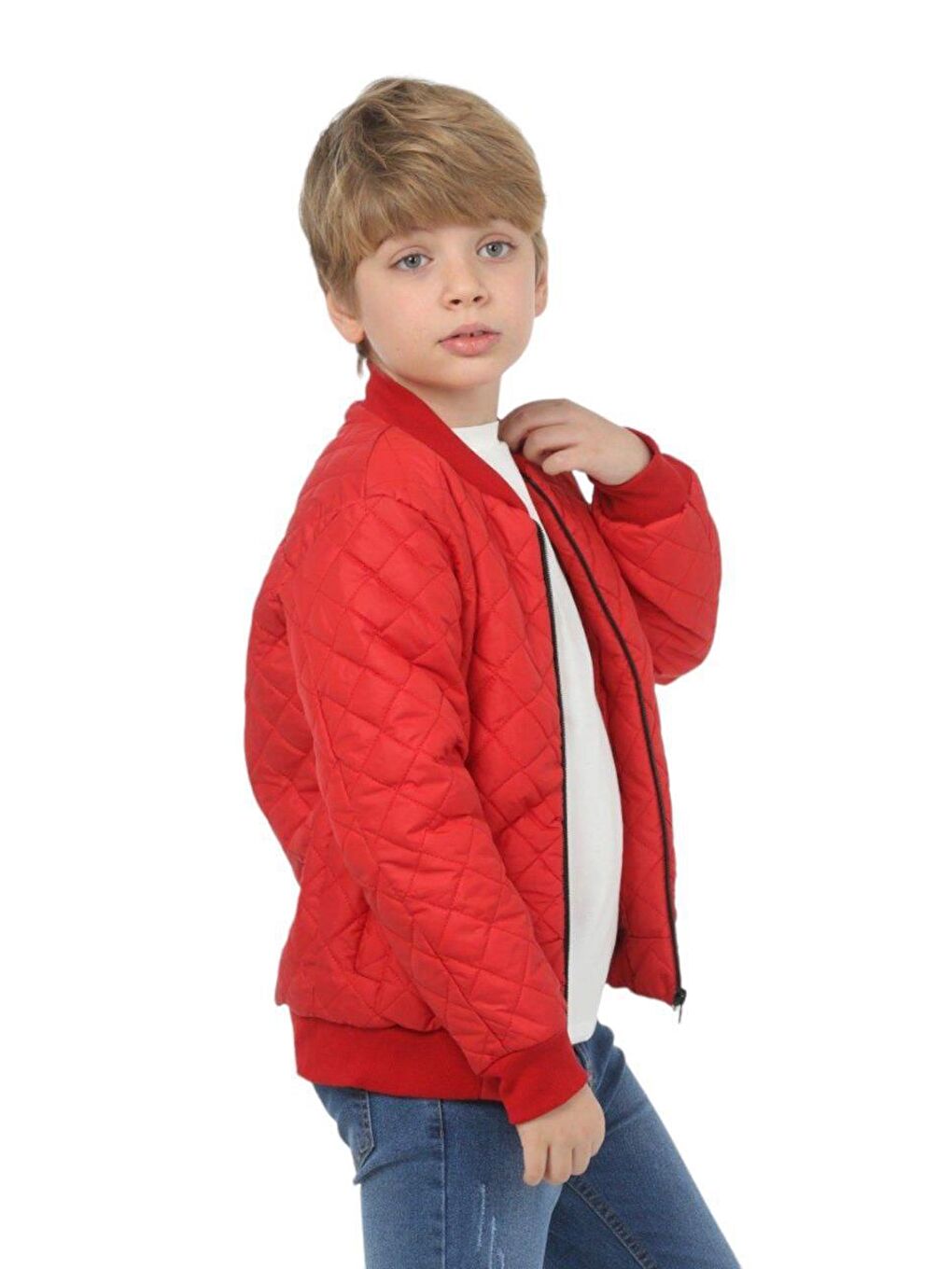 Basic Monotip Kırmızı Çocuk Mont LP-23WIN-050-1