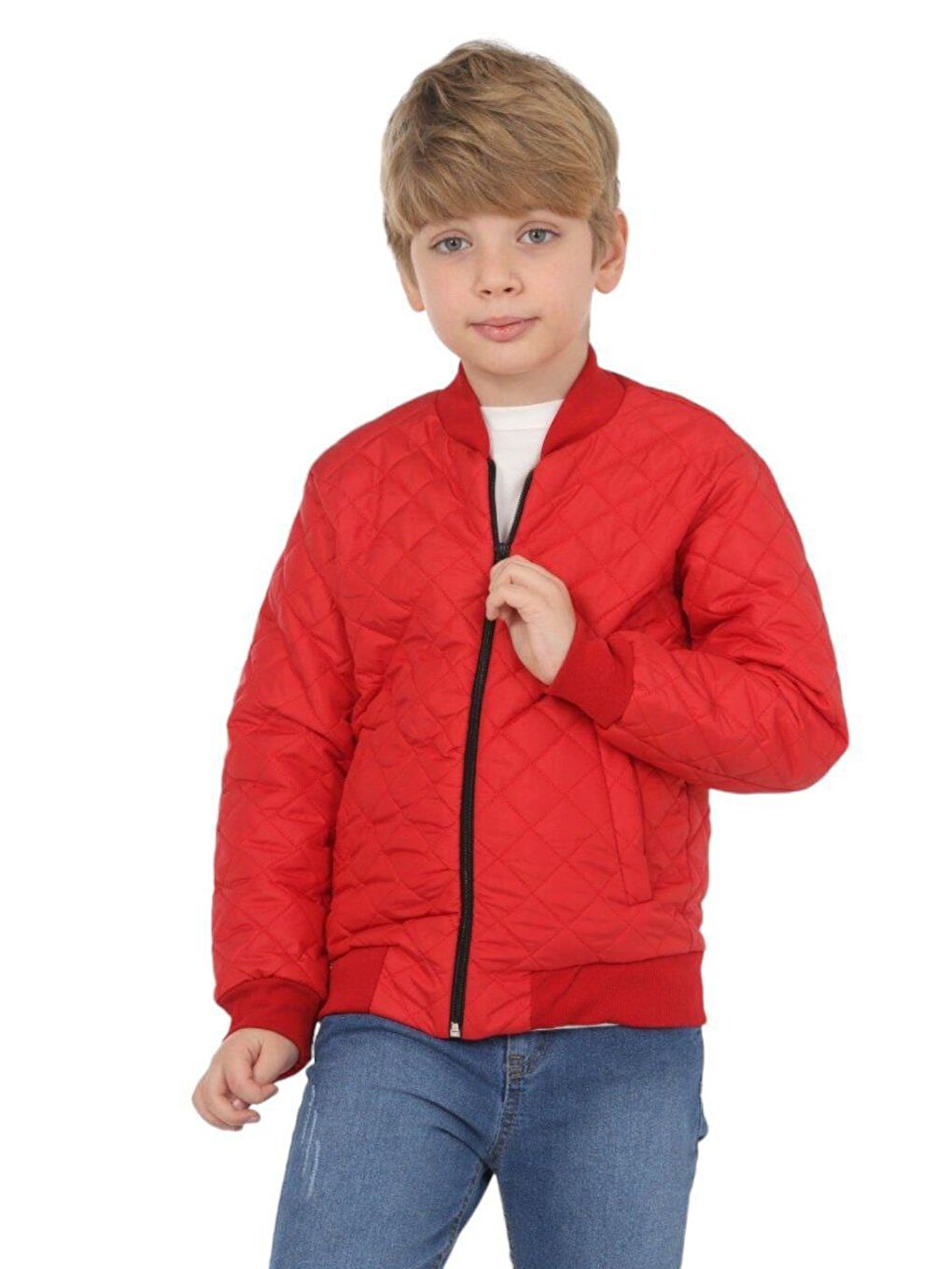 Basic Monotip Kırmızı Çocuk Mont LP-23WIN-050-2