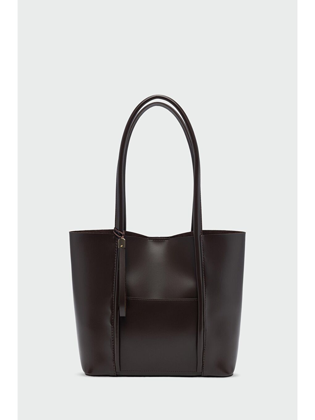 Kahverengi Pebbled Omuz Çantası Kahve