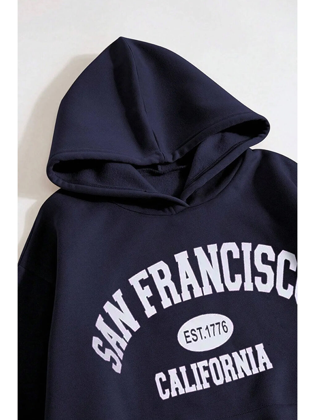 uyguntarz Açık Lacivert San Francisco Baskılı Oversize Sweatshirt - 1