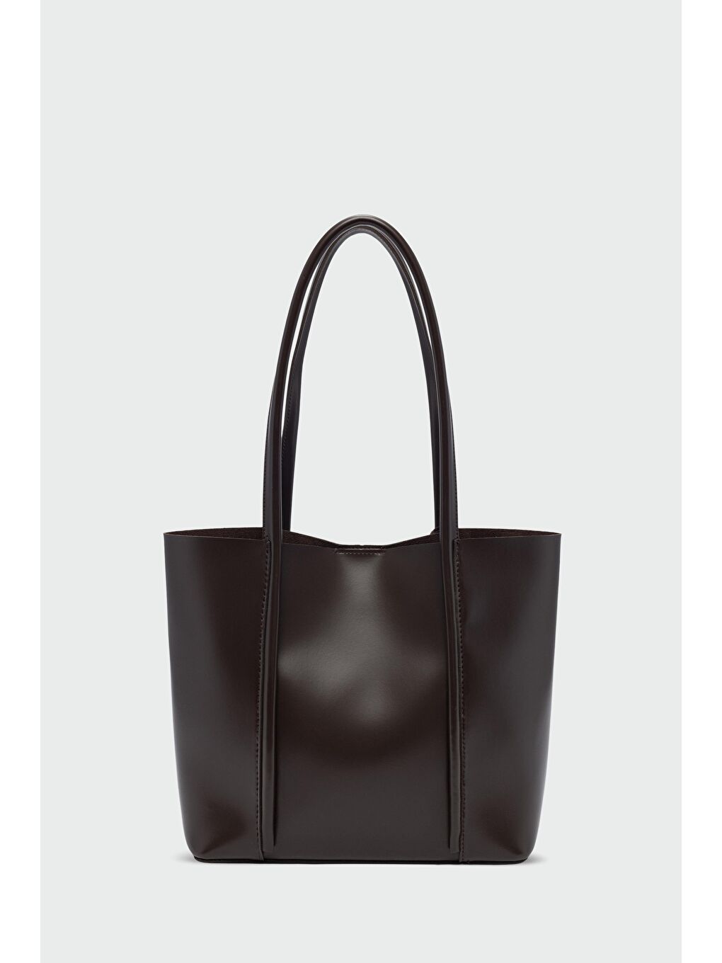 Kahverengi Pebbled Omuz Çantası Kahve-3