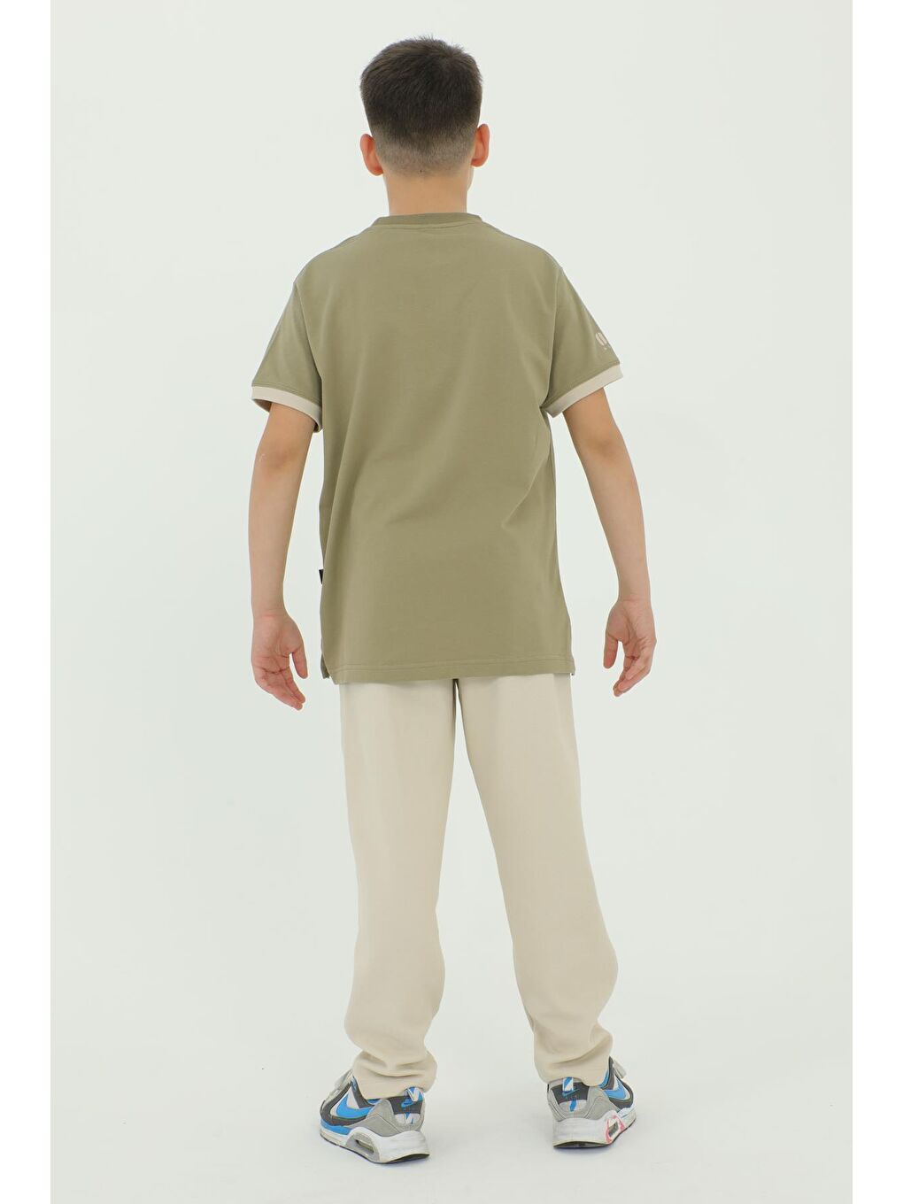 Bej Erkek Çocuk Bel Lastik Detaylı Eşofman Takımı-7
