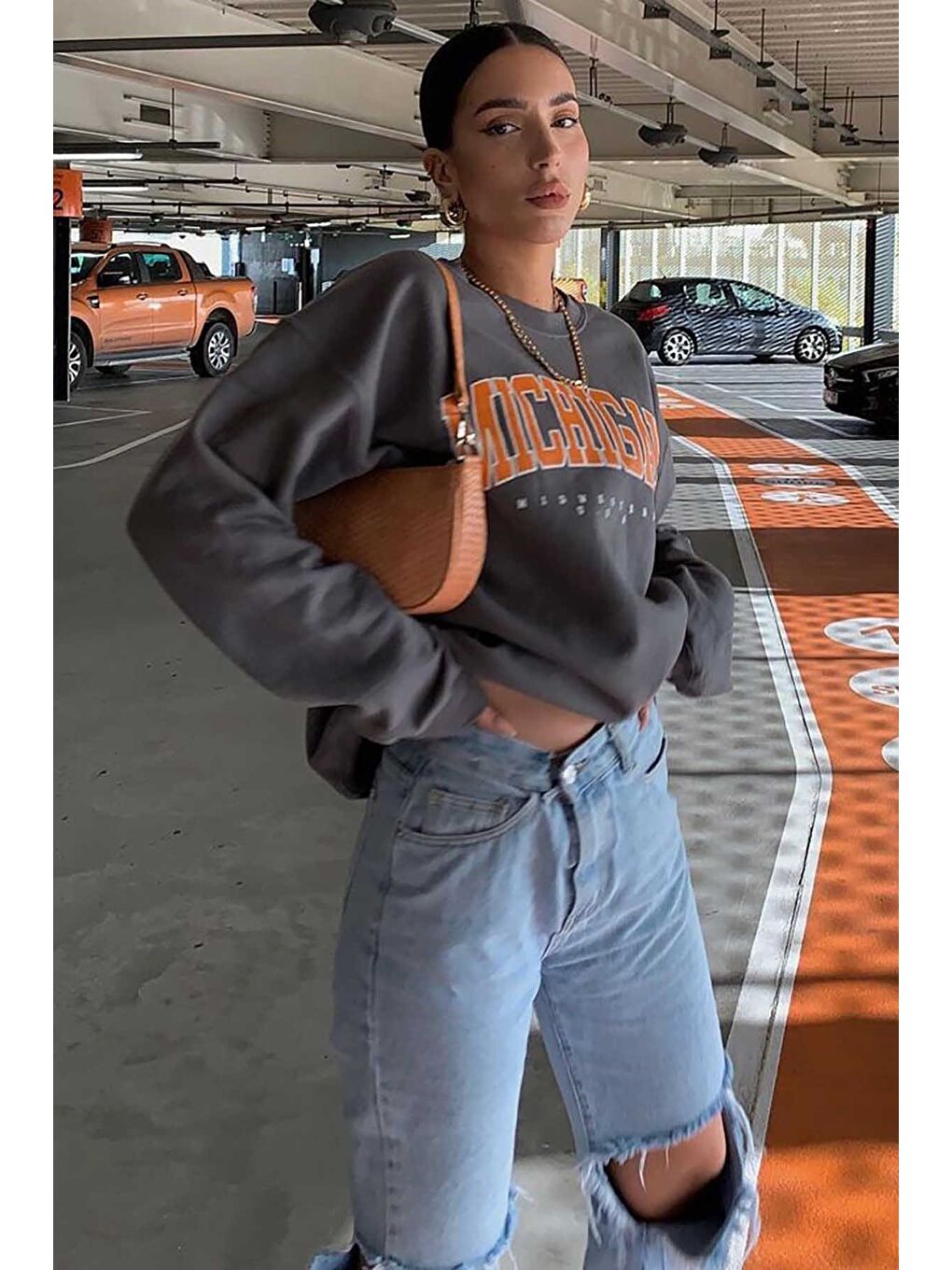 Antrasit Sweatshirt Mg785-5