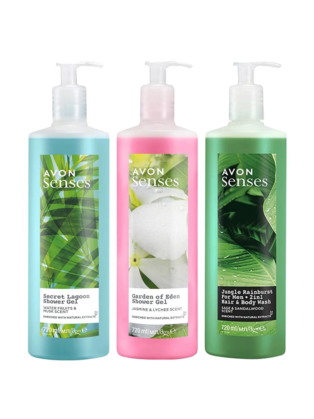 Senses Secret Lagoon, Garden Of Eden ve Jungle Rainburst Duş Jeli Paketi