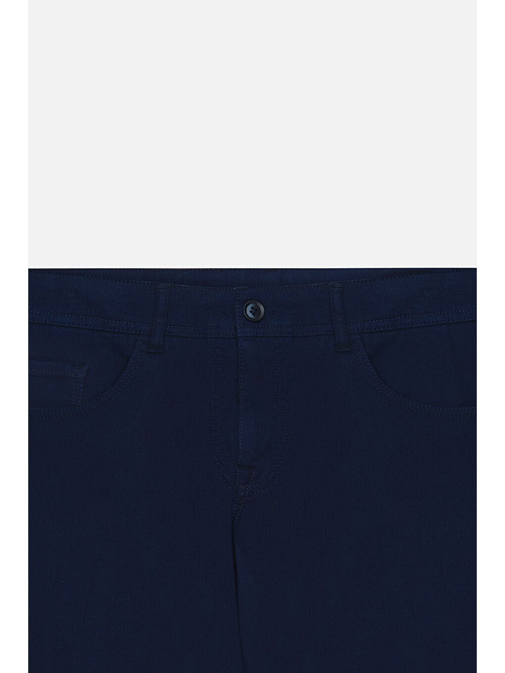 Erkek Lacivert Pamuklu Slim Fit Dar Kesim 5 Cep Armürlü Esnek Pantolon-8