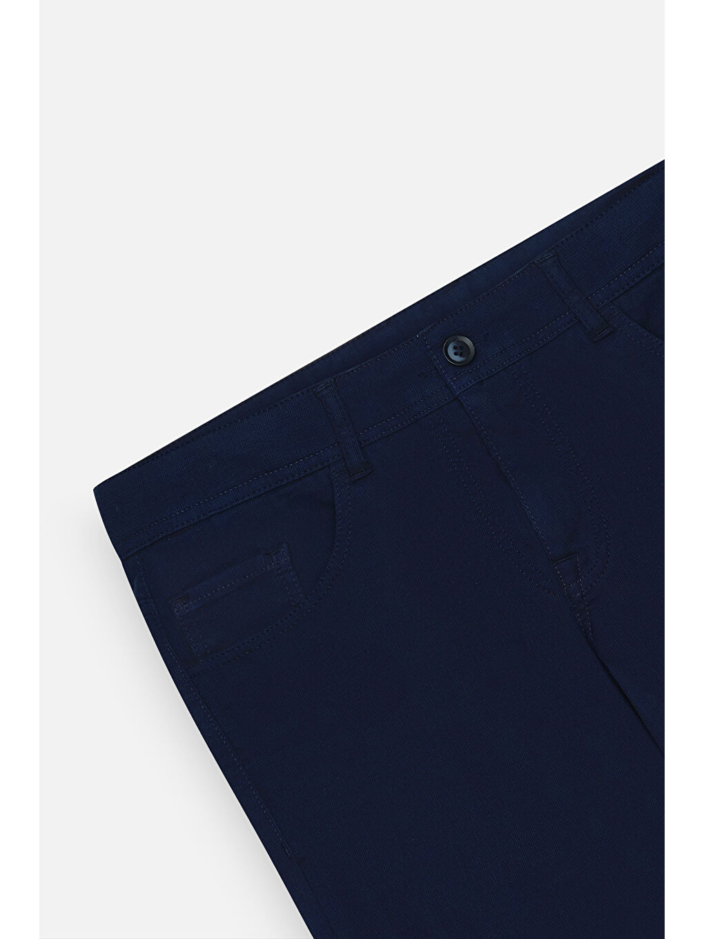 Erkek Lacivert Pamuklu Slim Fit Dar Kesim 5 Cep Armürlü Esnek Pantolon-9