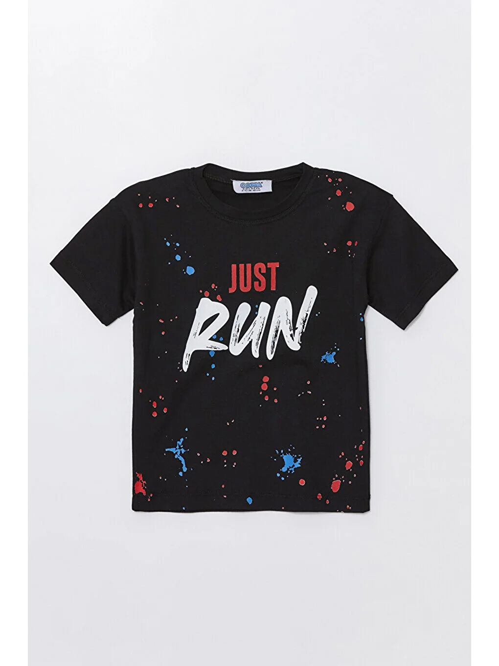 Siyah Run Baskılı Penye Şort- T-shirt Erkek - Kız Takım-4