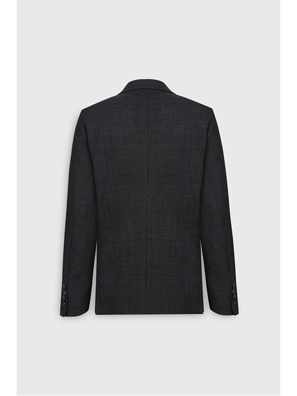 Erkek Siyah-Gri Slim Fit Dar Kesim Kırlangıç Yaka Desenli Çift Pantolonlu Takım Elbise-11