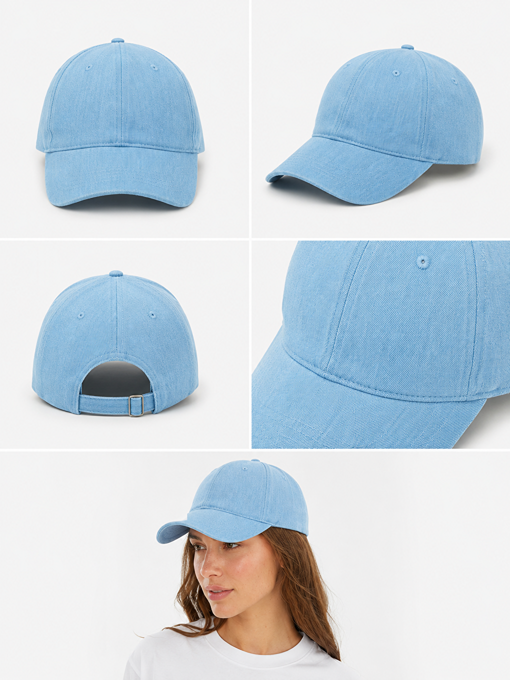Mavi Unisex Bebemavi Günlük Şapka Eskitme Detaylı Yıkamalı Pamuklu Premium Vintage Şapka SPK16 MAVI