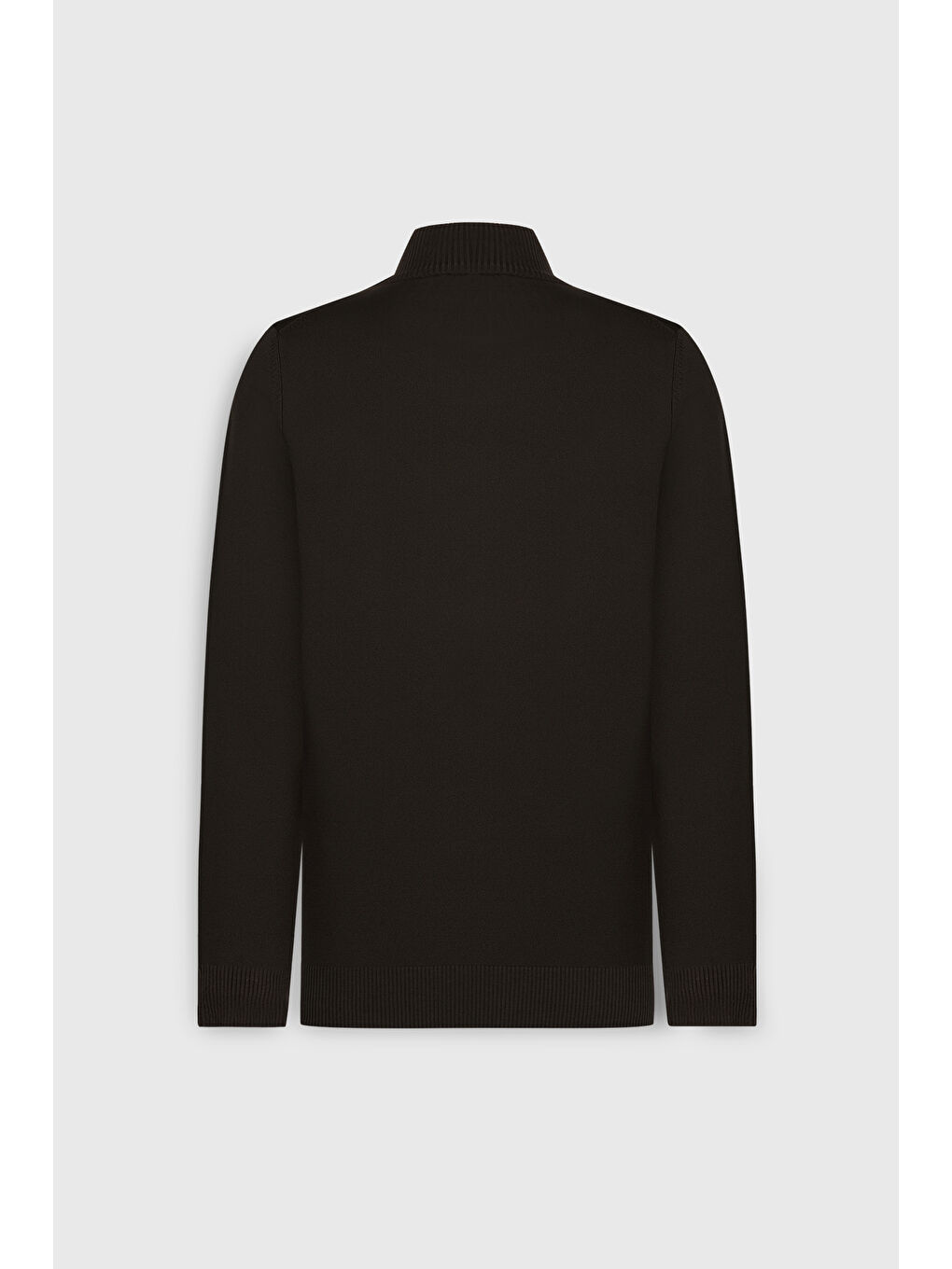 Erkek Kahverengi Pamuklu Standart Fit Normal Kesim Yarım Balıkçı Yaka Triko Kazak-7