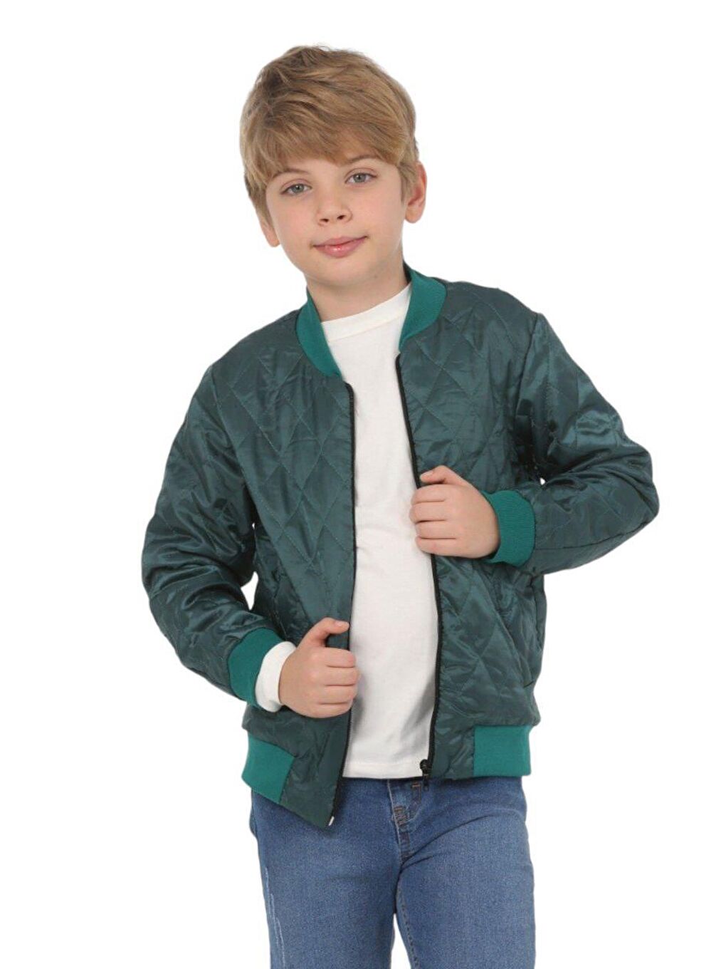 Basic Monotip Yeşil Çocuk Mont LP-23WIN-053