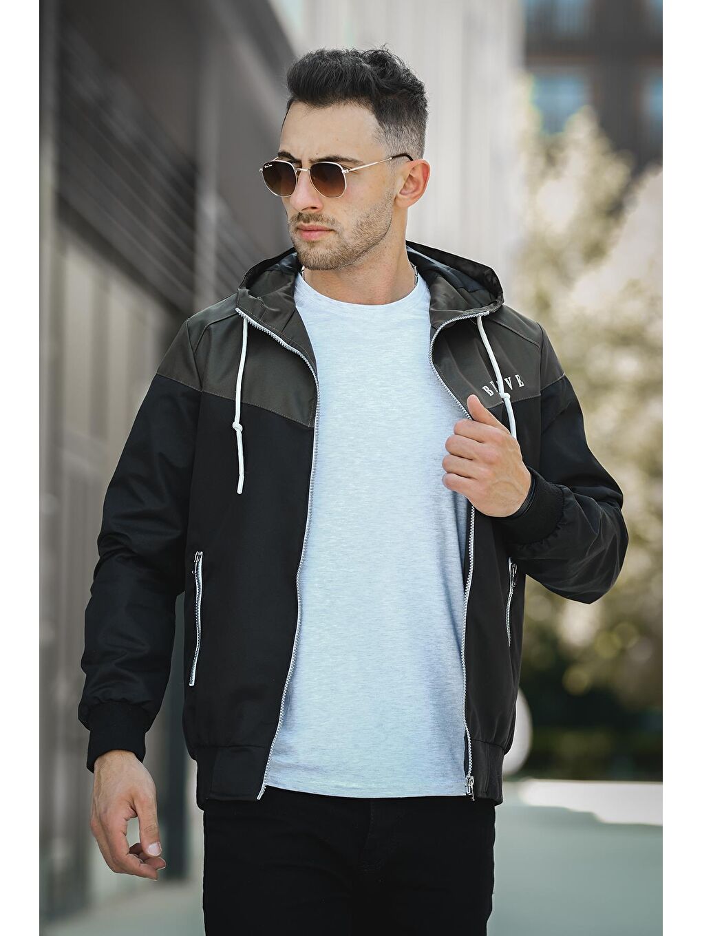 Haki Suya Dayanaklı Slim Fit Erkek Mevsimlik Mont Yağmurluk-2