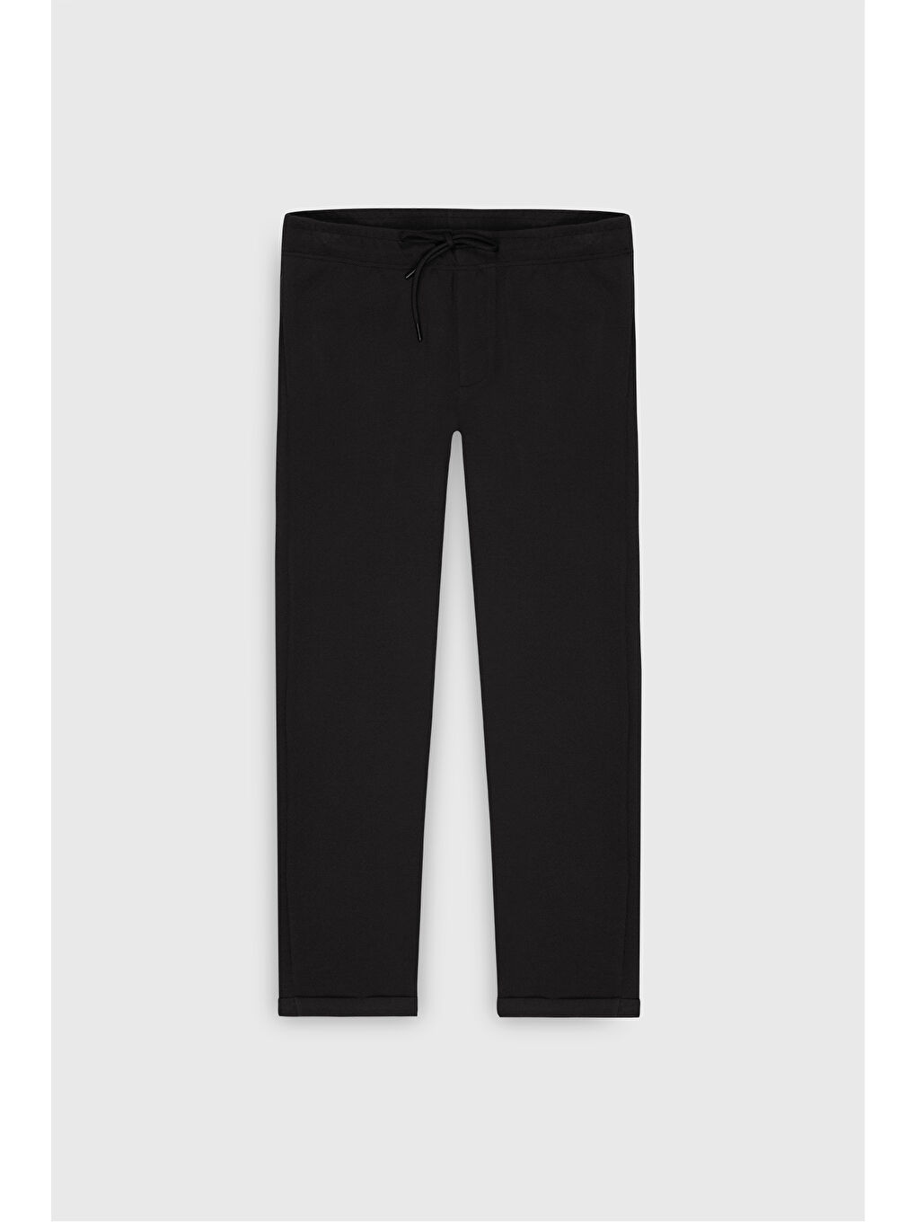 Erkek Siyah Standart Fit Normal Kesim Cepli Esnek Örme Pantolon-6