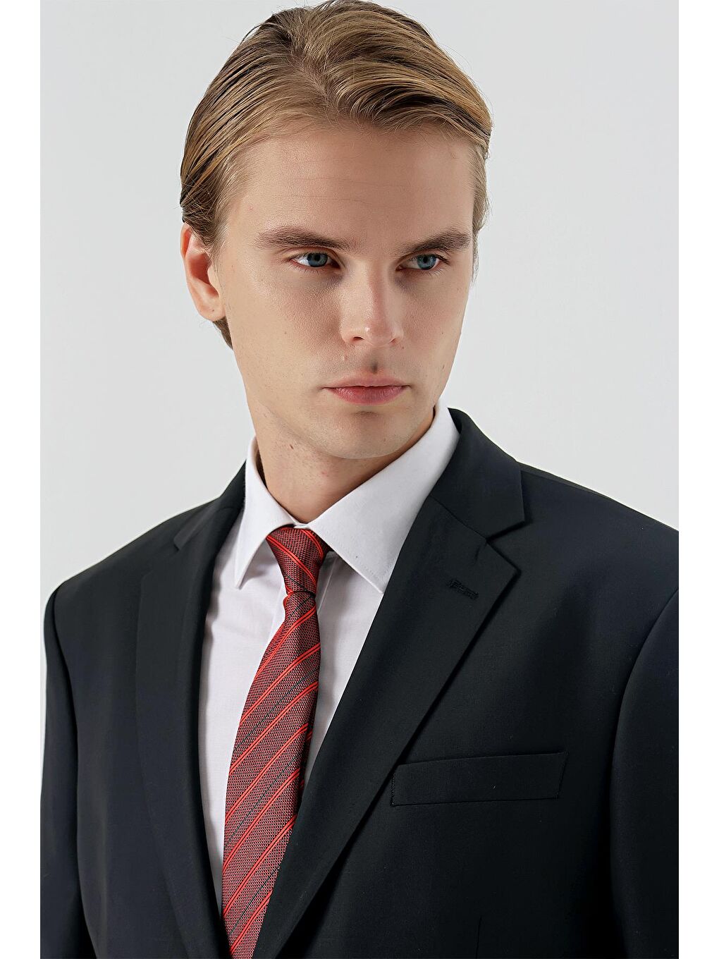 Siyah Mono Yaka Yünlü Elastanlı 4 Drop Comfort Fit Rahat Kesim Klasik Takım Elbise 1001235171-7