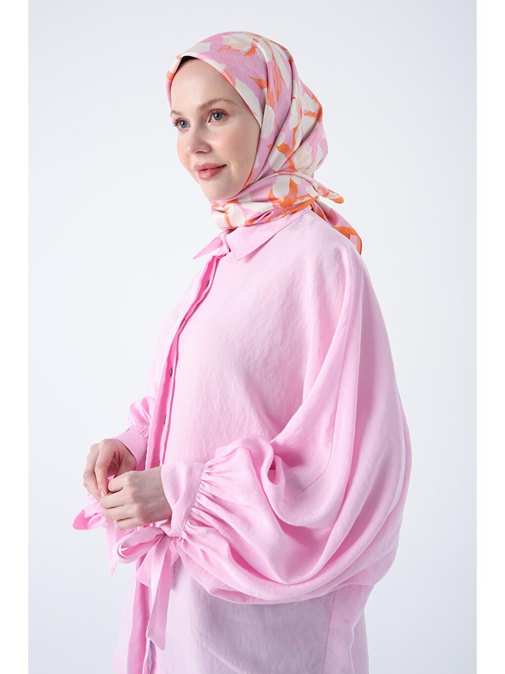 Turuncu Desenli Twil Nora Eşarp-2