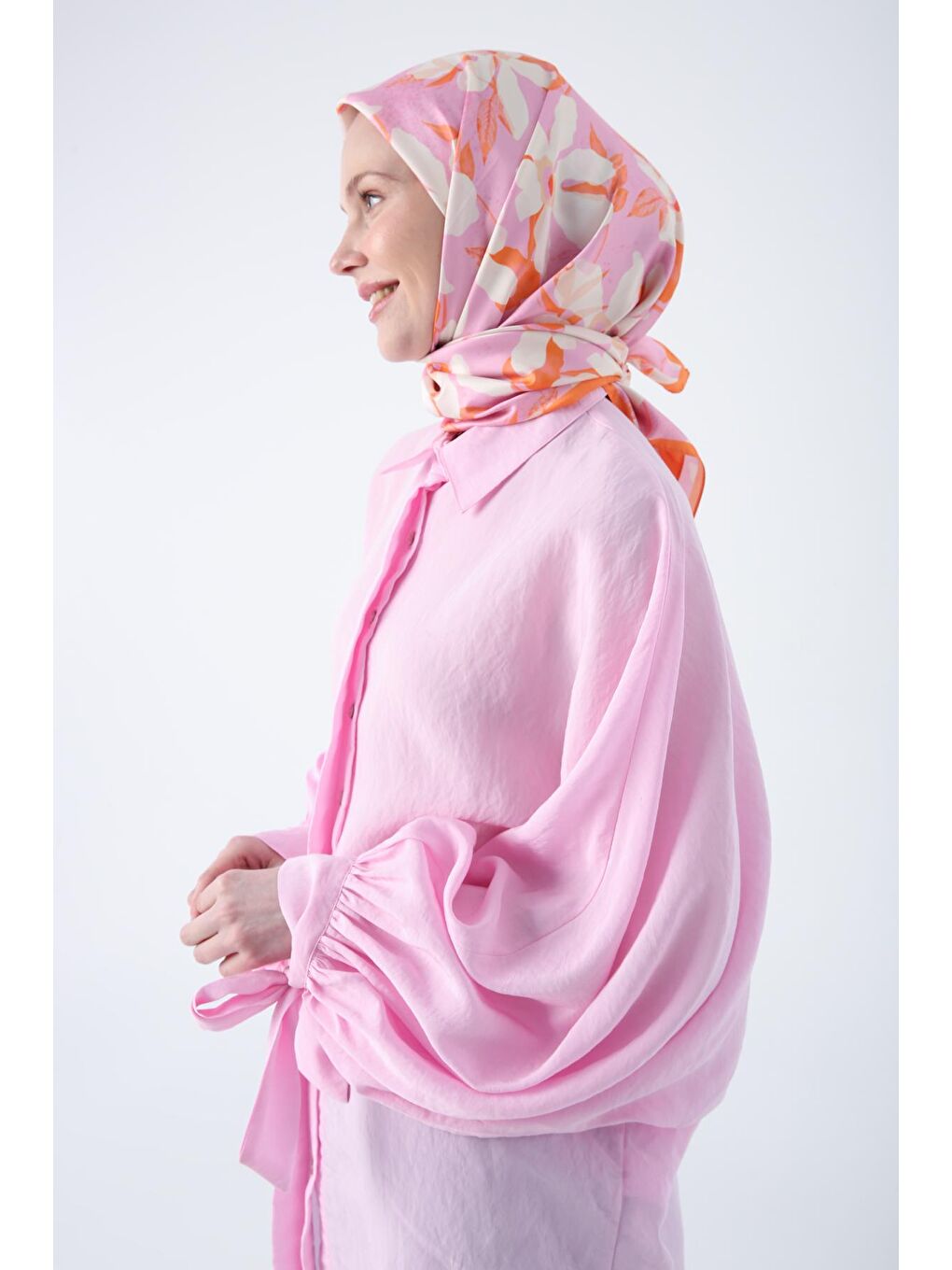 Turuncu Desenli Twil Nora Eşarp-3