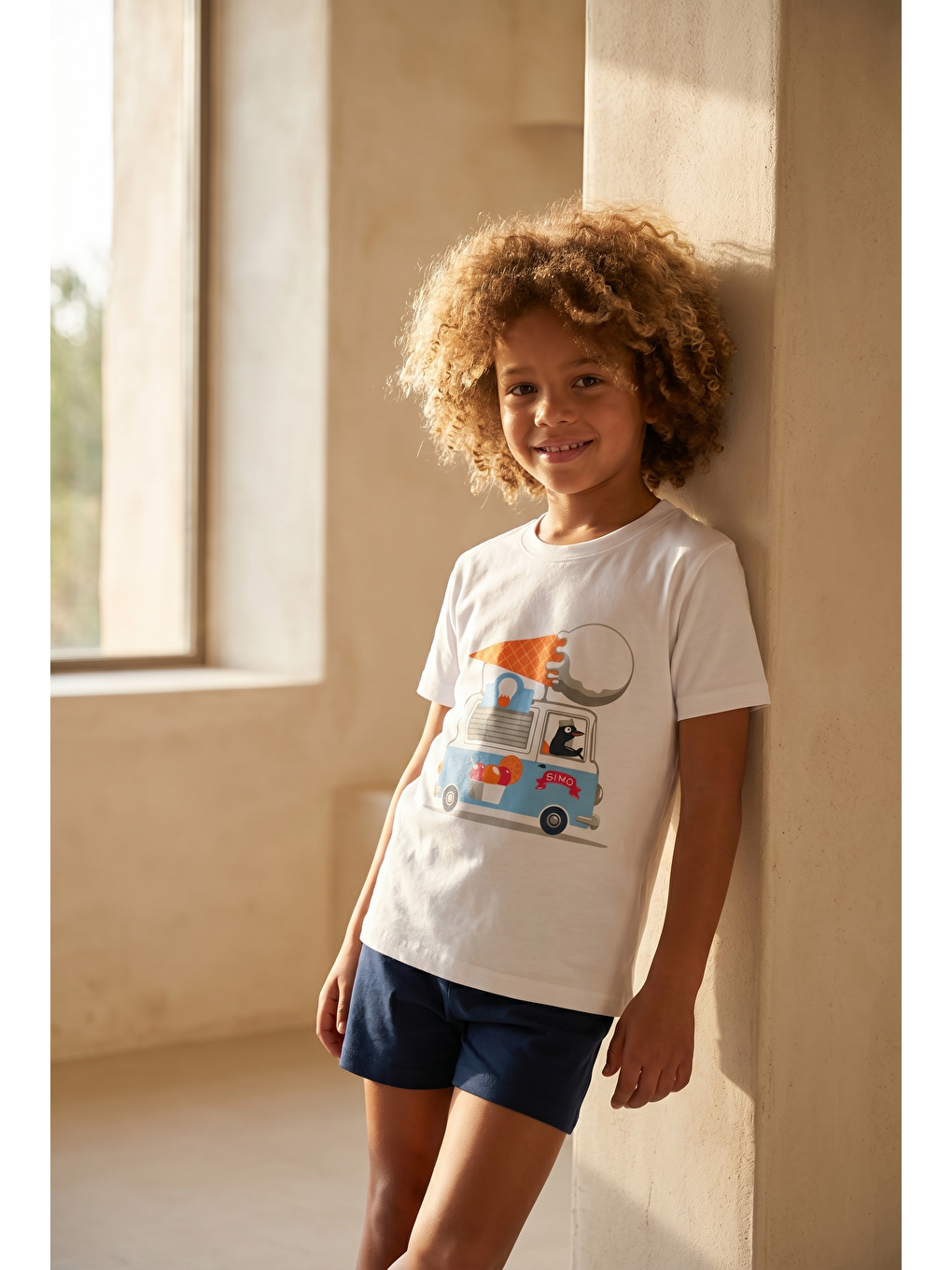 Karışık Çocuk Dondurma Desenli Şortlu Pijama Takımı-3