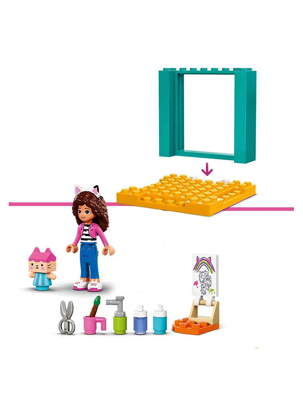 Lego Renksiz Gabby s Dollhouse Karton Yavru Kedi ile El Sanatları 10795 - 2