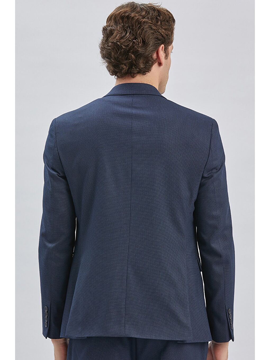 Koyu Lacivert Armürlü Kırlangıç Yaka Astarlı 6 Drop Slim Fit Dar Kesim Takım Elbise 1001240176-7