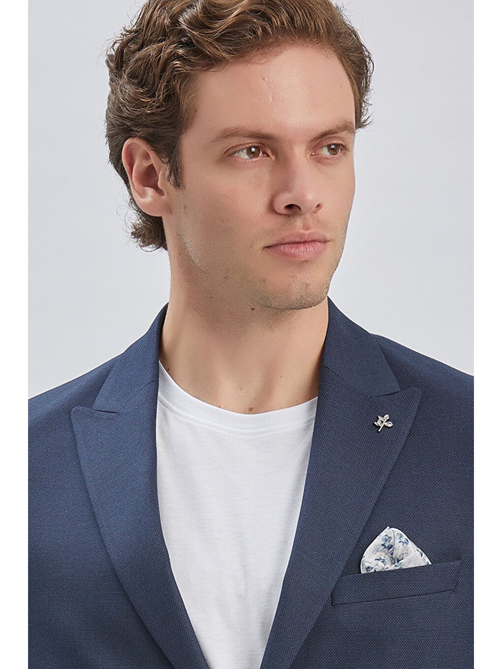 Koyu Lacivert Armürlü Kırlangıç Yaka Astarlı 6 Drop Slim Fit Dar Kesim Takım Elbise 1001240176-8