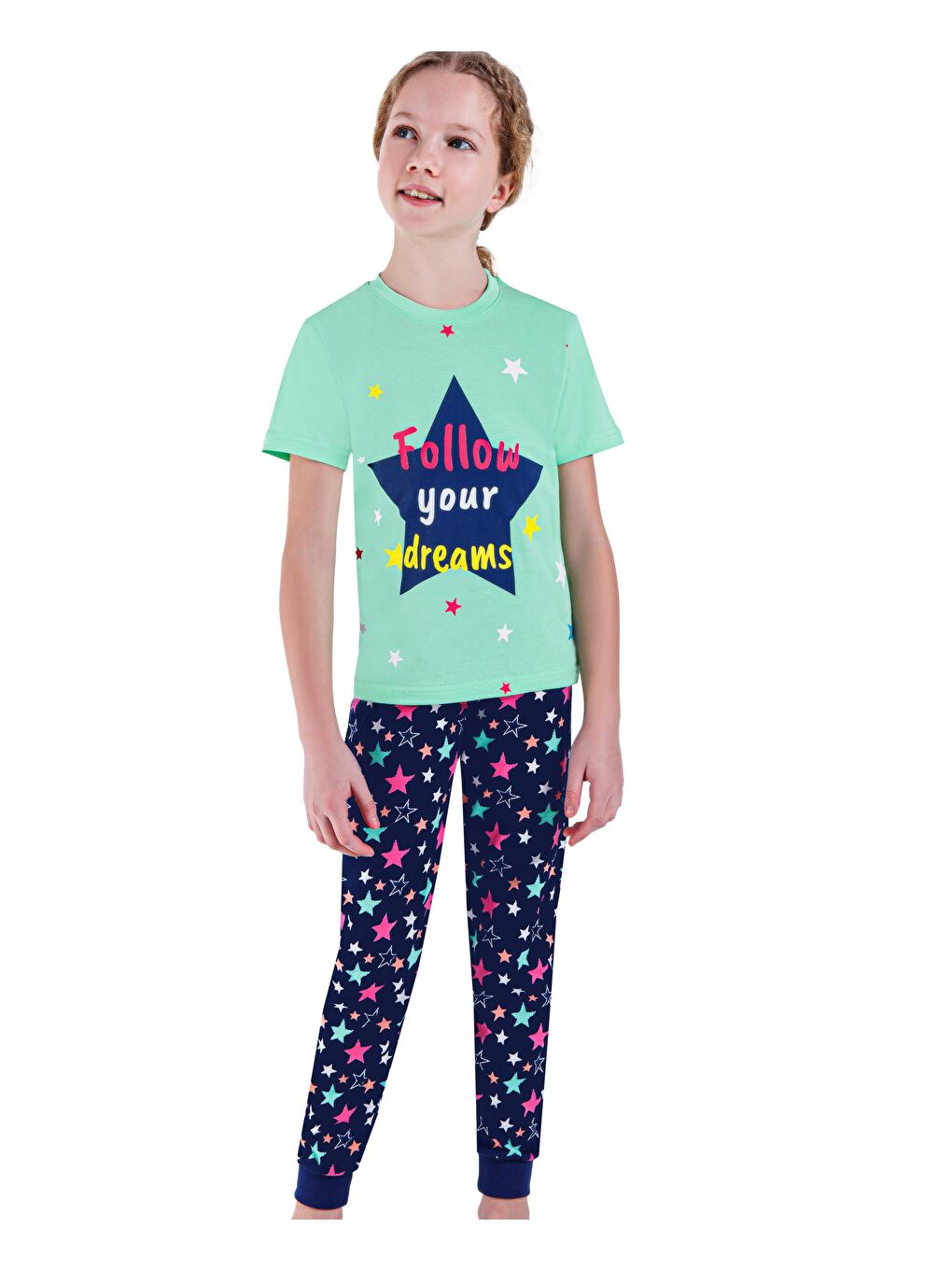 Kız Çocuk Mavi Pijama Takımı