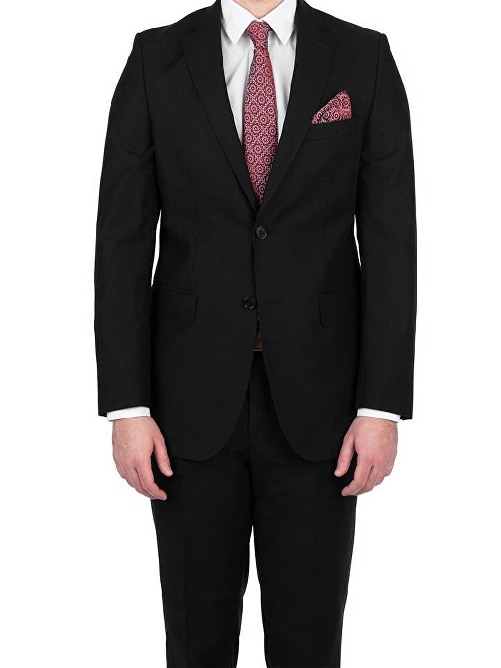 Siyah Gabardin Mono Yaka Astarlı 6 Drop Comfort Fit Rahat Kesim Takım Elbise 1001195010