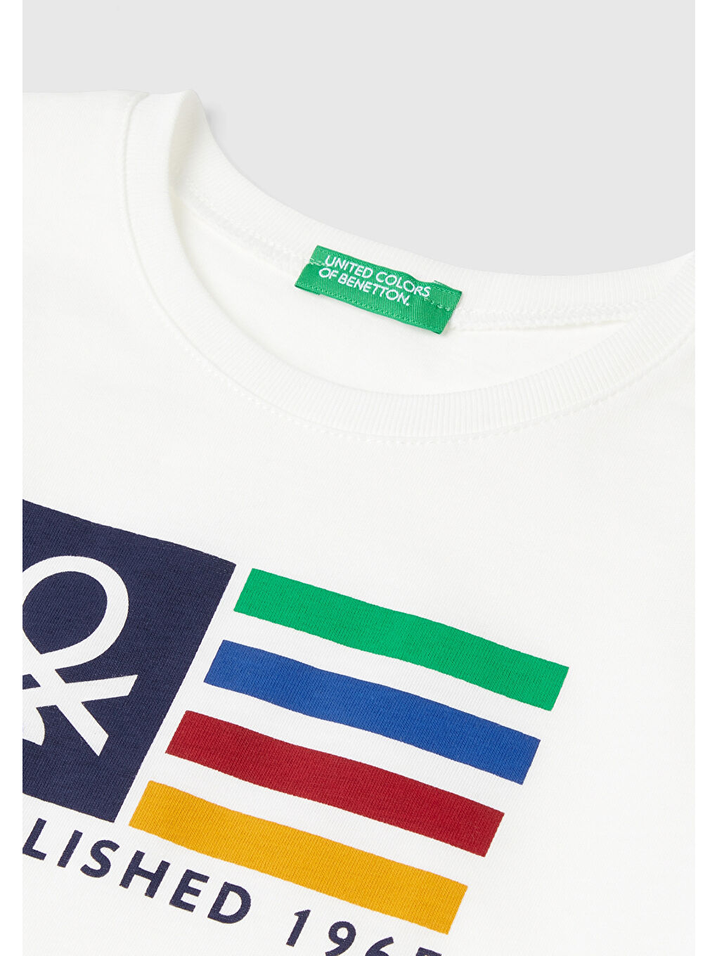 United Colors Of Benetton Erkek Çocuk Beyaz  Renkli Logo Baskılı Sweatshirt - 2