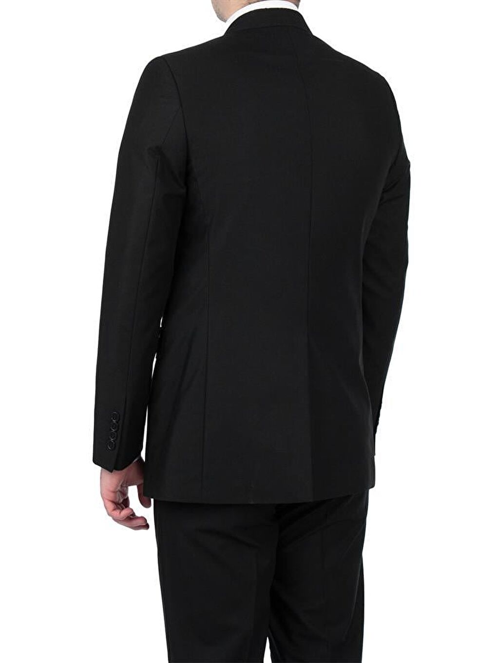 Siyah Gabardin Mono Yaka Astarlı 6 Drop Comfort Fit Rahat Kesim Takım Elbise 1001195010-2