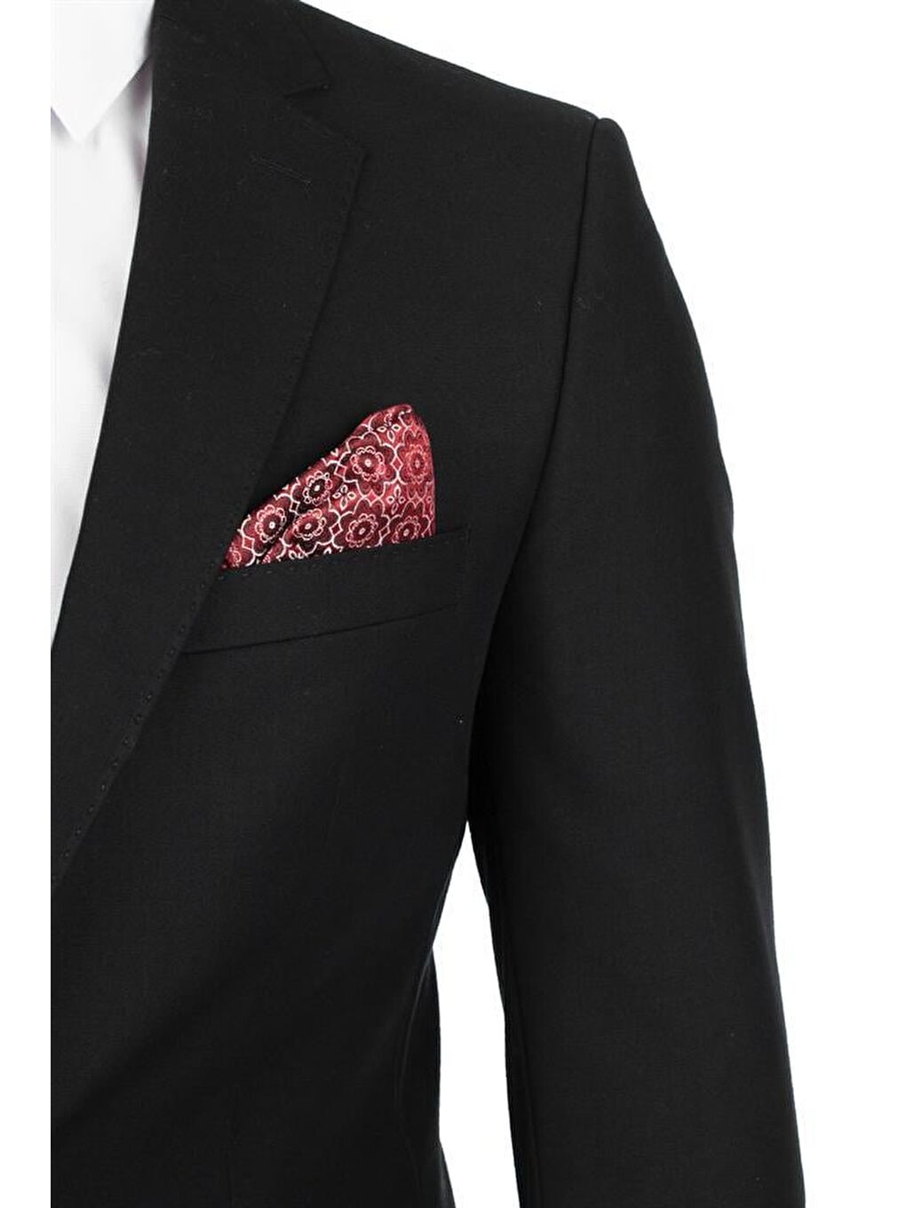 Siyah Gabardin Mono Yaka Astarlı 6 Drop Comfort Fit Rahat Kesim Takım Elbise 1001195010-3