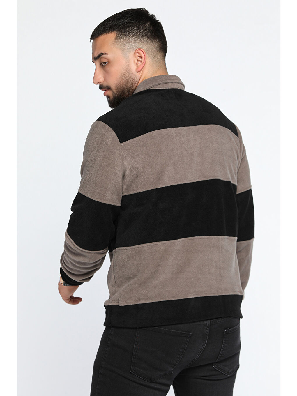 Mishar İtalia Gri Polo Yaka Yarım Fermuarlı Polar Erkek Sweatshirt - 1