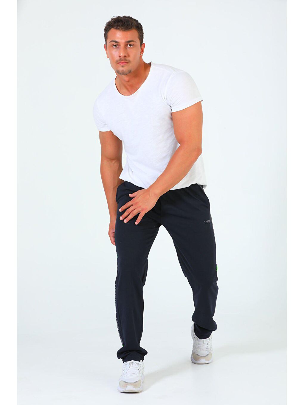 Lacivert Erkek Şerit Detaylı Alt Eşofman-2