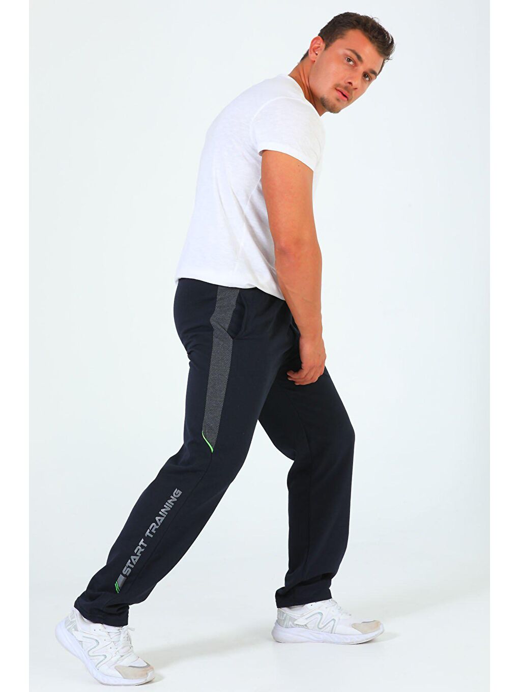 Lacivert Erkek Şerit Detaylı Alt Eşofman-3