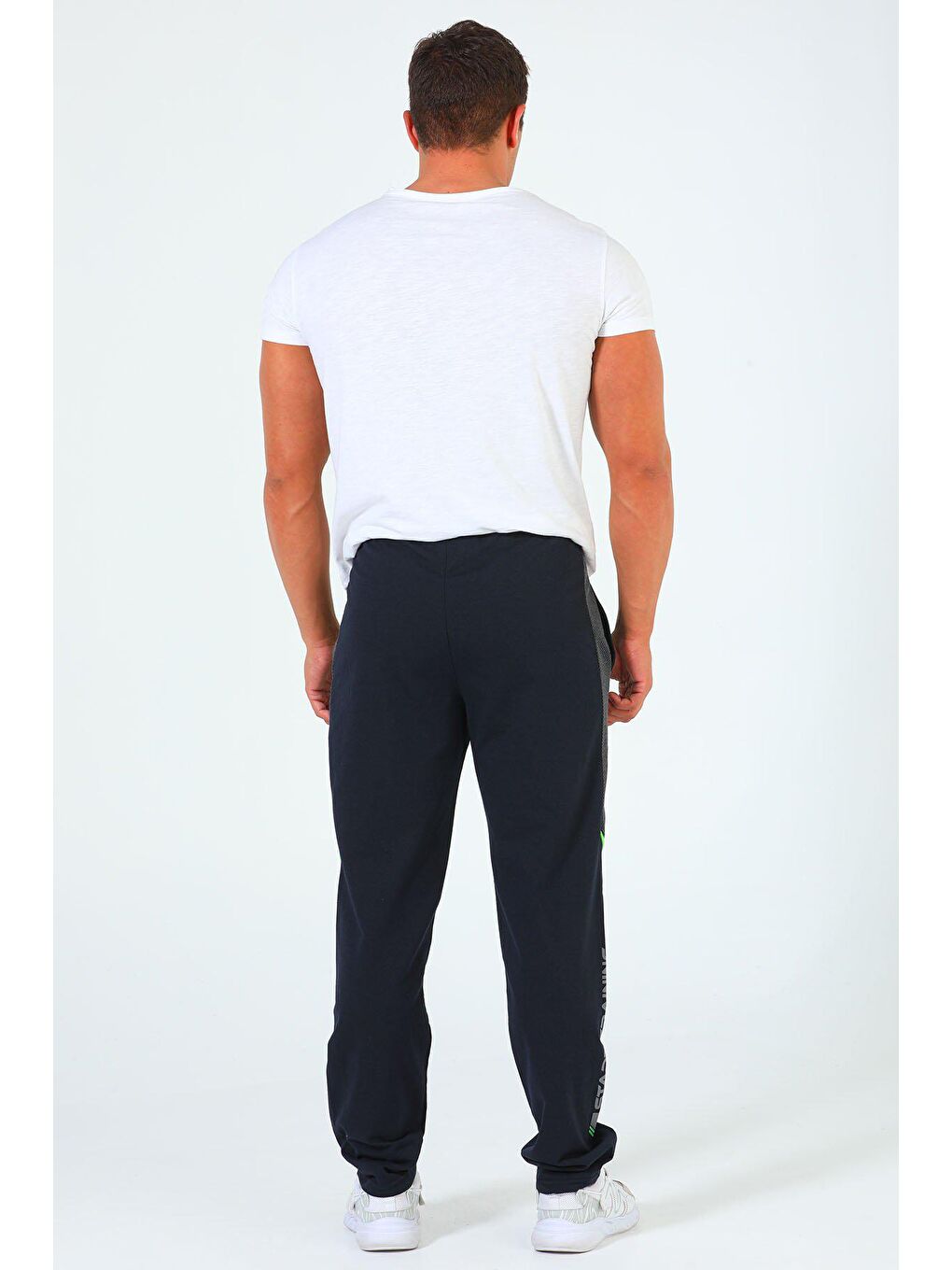 Lacivert Erkek Şerit Detaylı Alt Eşofman-4