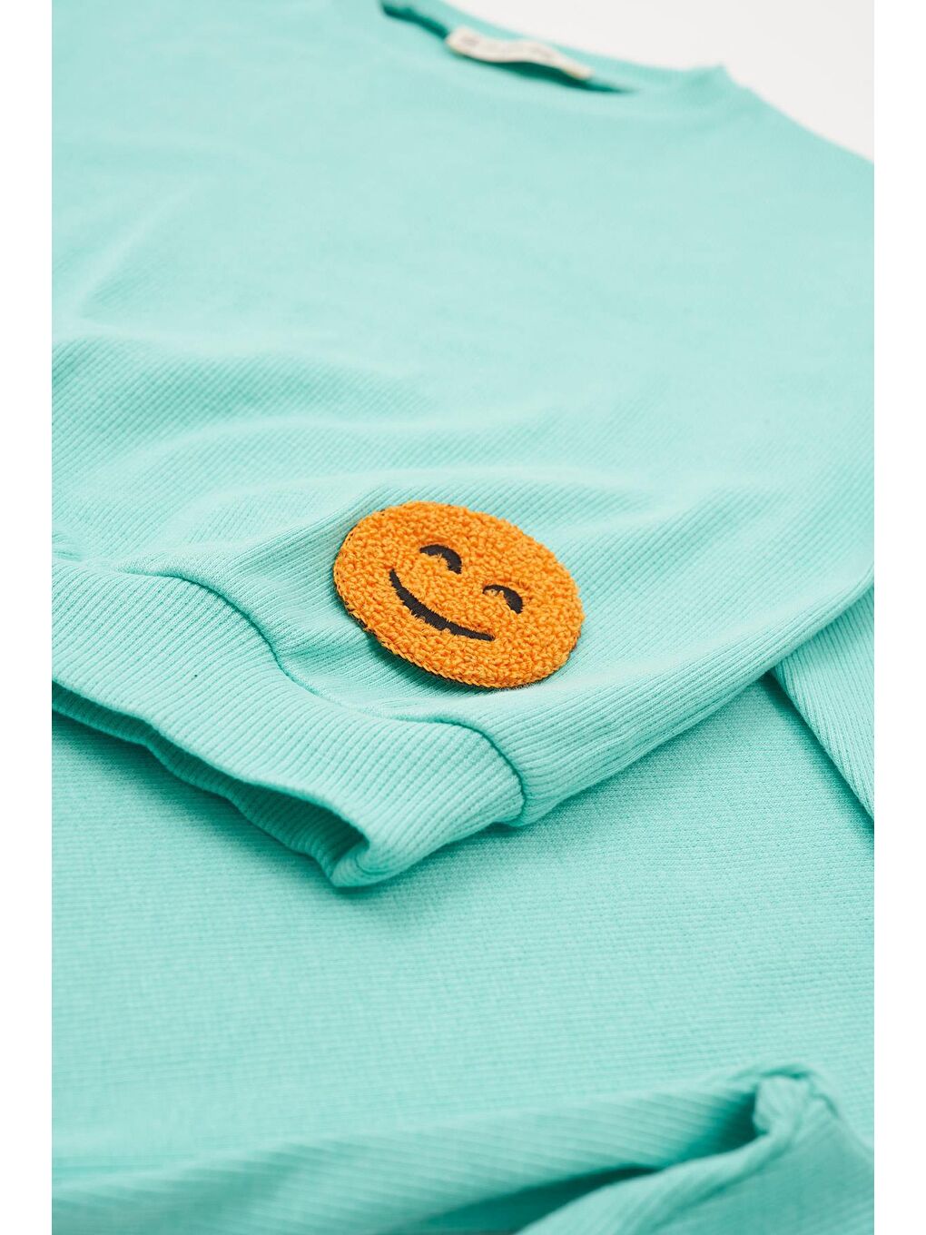 Emoji Nakışlı Taytlı Turkuaz Alt Üst Takım-3