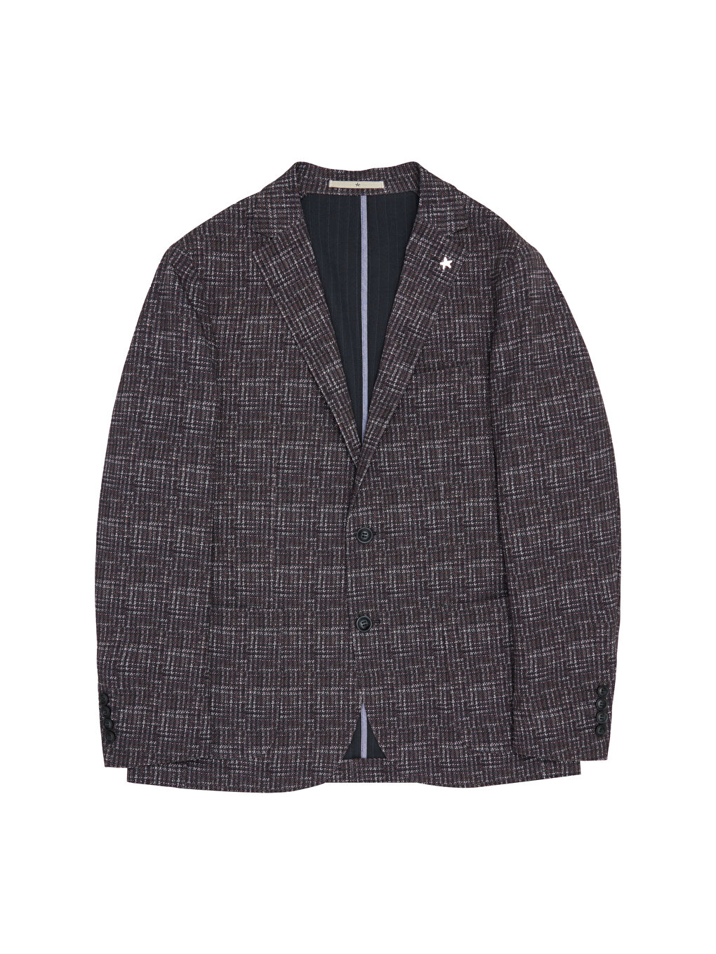 Erkek Bordo Slim Fit Dar Kesim Mono Yaka Kazayağı Desenli Ceket-6