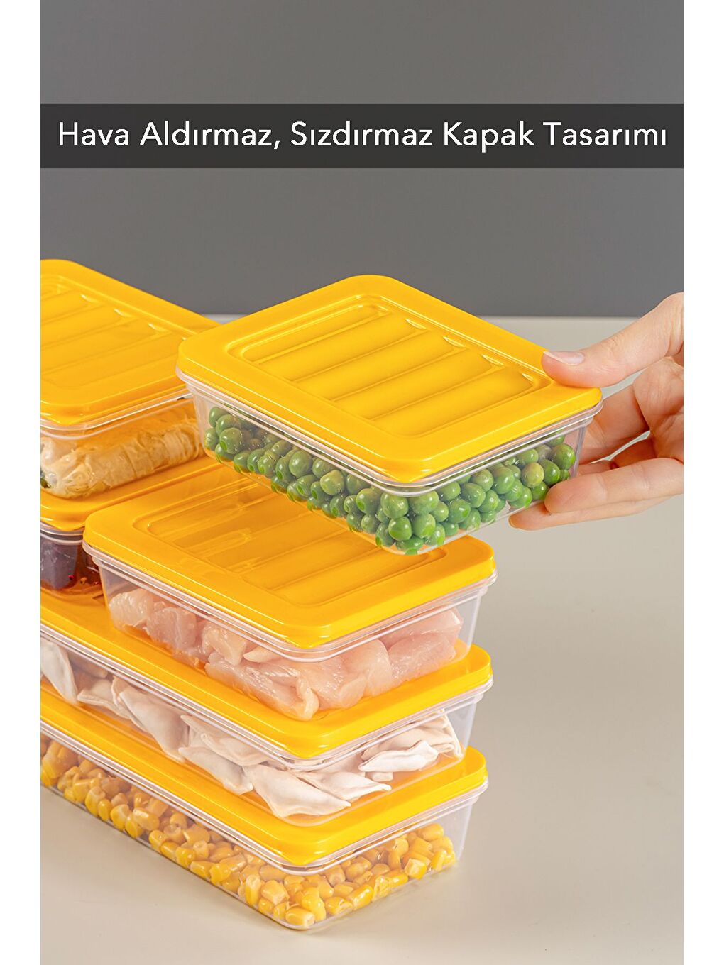 6'lı Saklama Kabı Sarı 2 x 1170 ml 4 x 600 ml-3