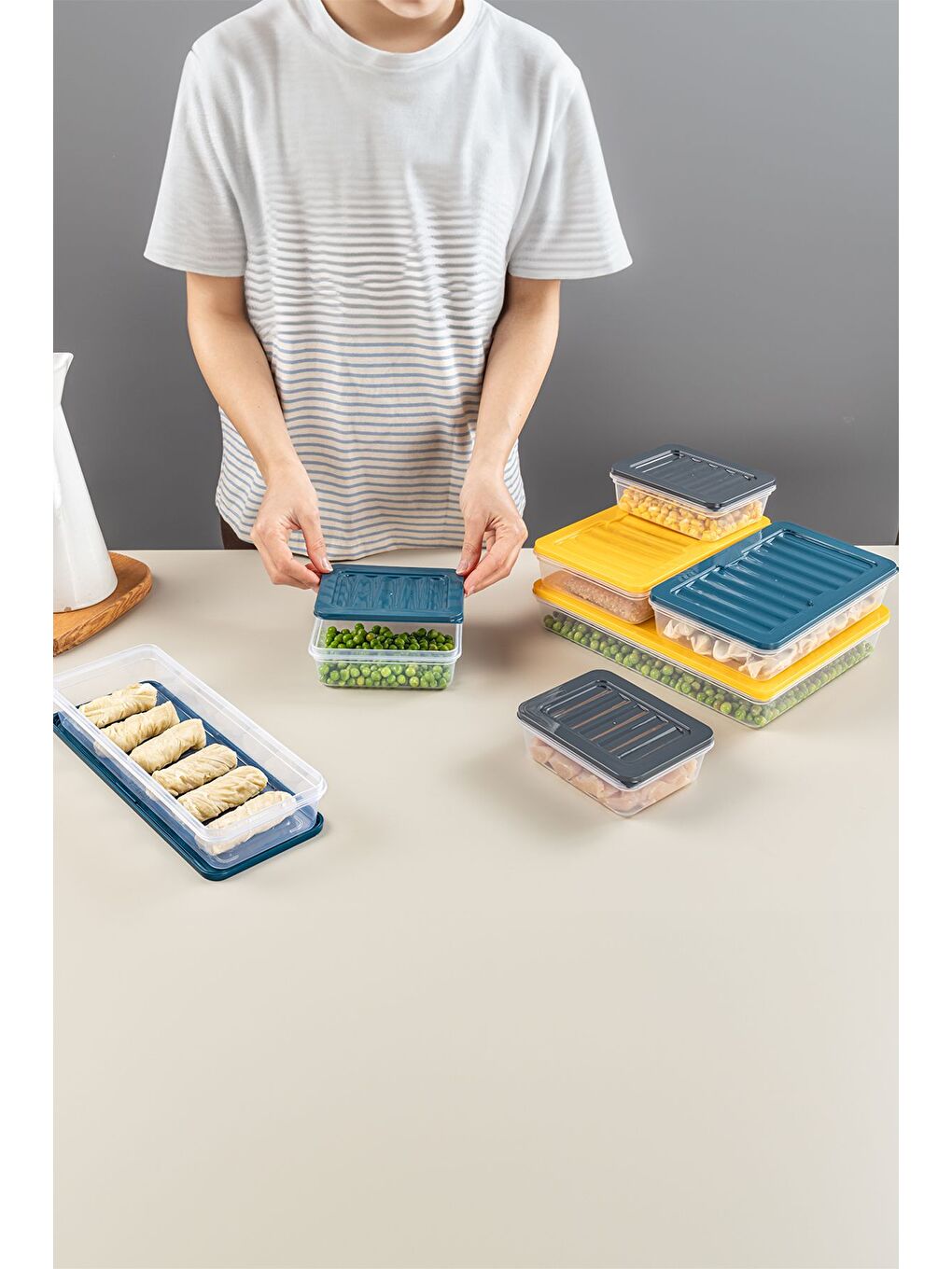 8 li Saklama Kabı Sarı 2 x 1200 ml 6 x 600 ml-6