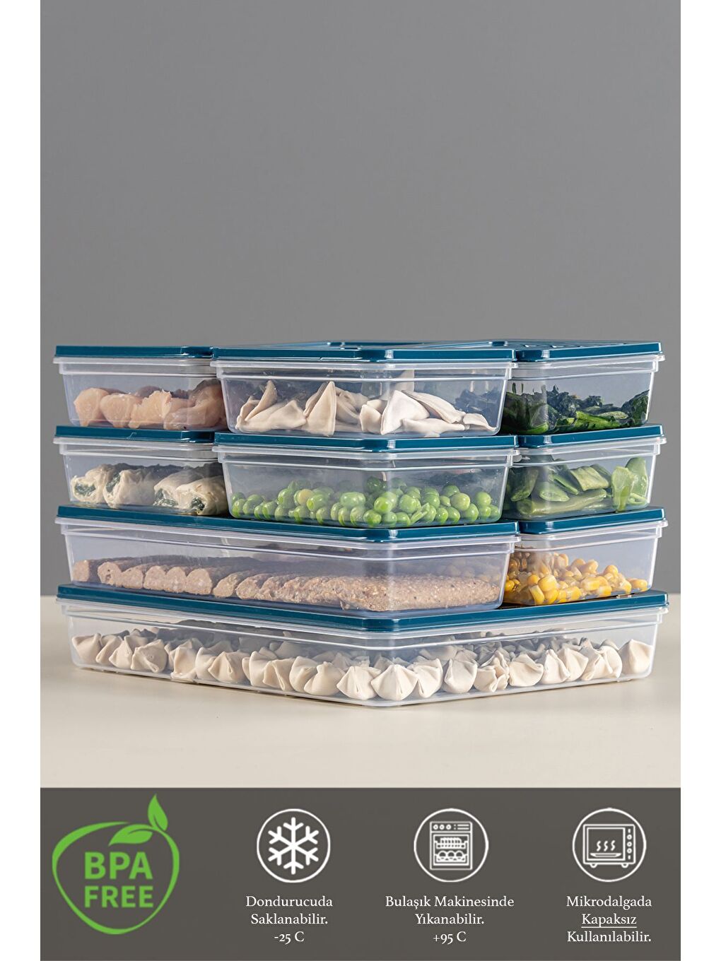 Mavi 11 li Erzak Kabı 1x2400 ml 2x1170 ml 8x600 ml-2
