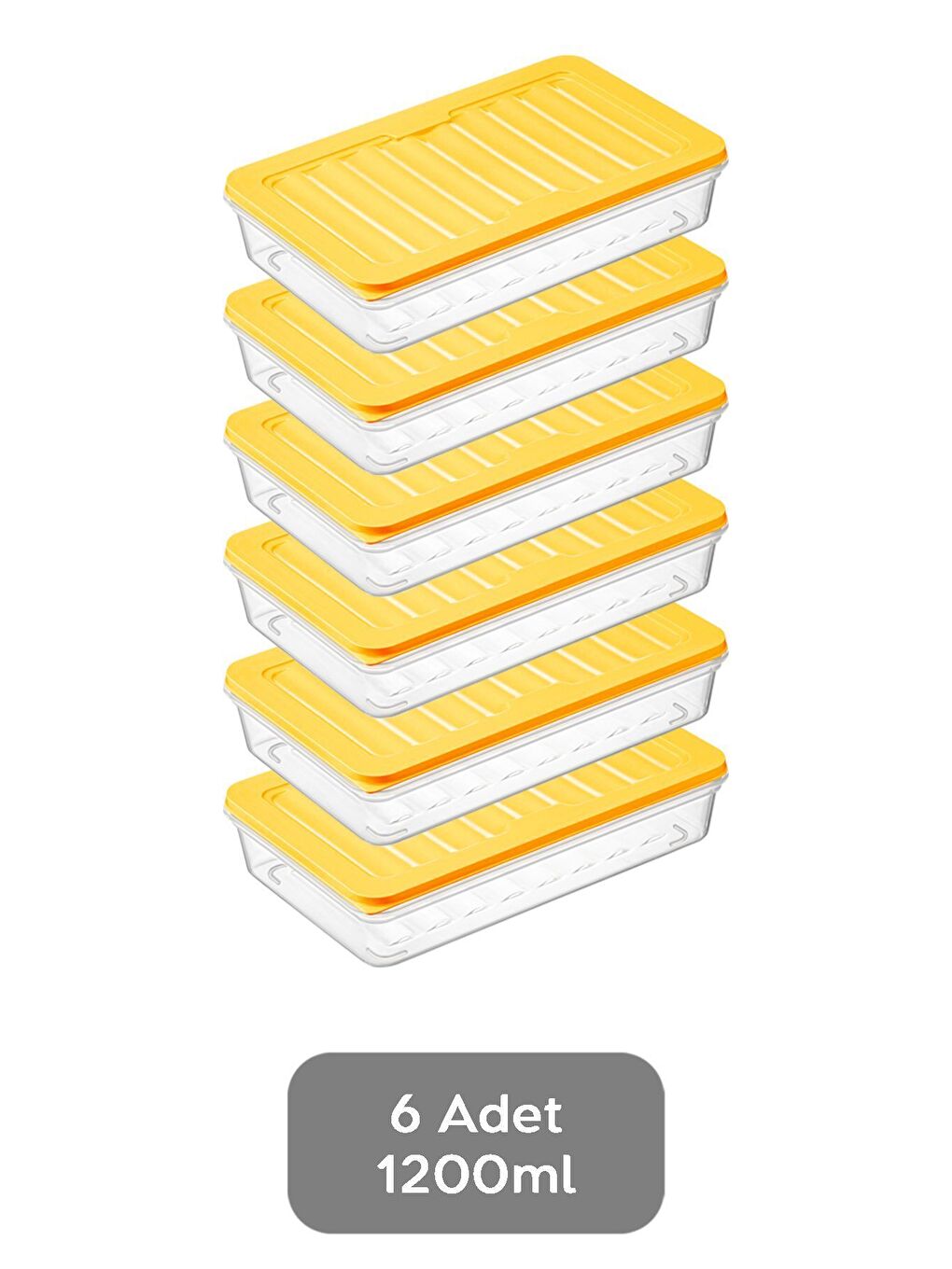 6'lı Saklama Kabı Sarı 6 x 1200 ml-1
