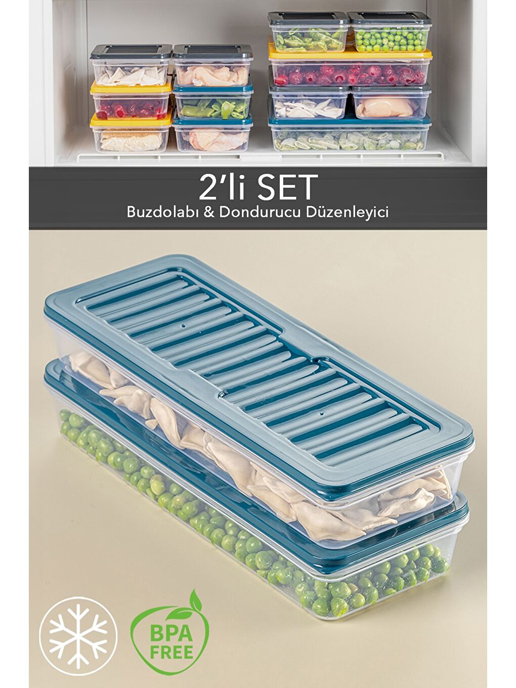 Mavi 2'li Saklama Kabı Petrol 2 x 1170 ml